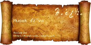 Husek Éva névjegykártya